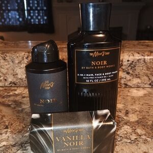 Noir Bath & Body Work Gold And Black Men's Three-piece Collection